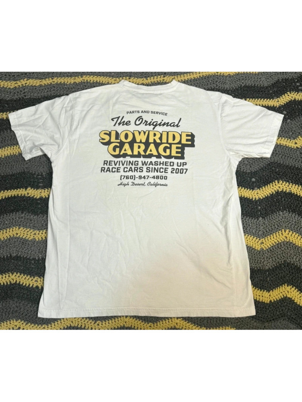 Slow Ride Garage "Reviving Washed Up Race Cars" Graphic T-Shirt - XXL